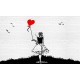 Graffiti, fetița cu balonul roșu - fototapet