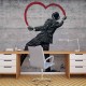 Banksy Graffiti pe perete de beton: Love is in the air!  - fototapet