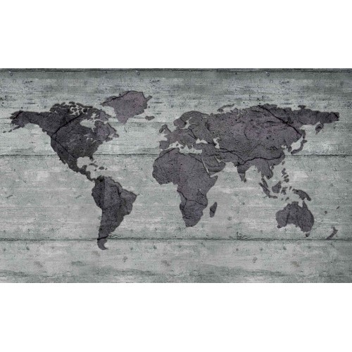 Harta lumii, perete din beton - fototapet
