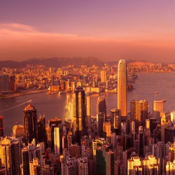 Apusul in Hong Kong - fototapet vlies