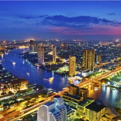 Bangkok, noaptea - fototapet vlies