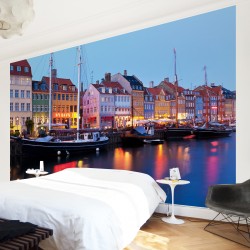 Copenhaga in noapte - fototapet vlies