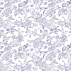 Decor floral albastru - fototapet vlies