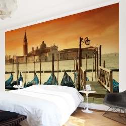 Gondole in Venetia - fototapet vlies