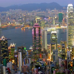 Linia cerului in Hong Kong - fototapet vlies