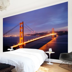 Podul Golden Gate pe timp de noapte - fototapet vlies