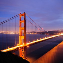 Podul Golden Gate pe timp de noapte - fototapet vlies