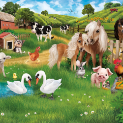 Ferma animalelor - fototapet copii
