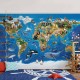 Harta lumii cu animale - fototapet copii