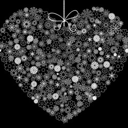 Inimă din floricele - fototapet vlies