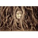 Buddha in radacini de copaci - fototapet vlies