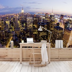 New York in miez de noapte - fototapet vlies