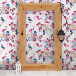 Dansul pasarilor flamingo - fototapet vlies