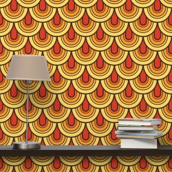 Granar retro galbui - fototapet vlies