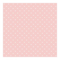 Inimioare albe pe fond roz - fototapet copii