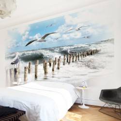 Insula Sylt -fototapet cu pescăruși