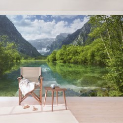 Lacul de la munte - fototapet vlies