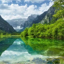 Lacul de la munte - fototapet vlies