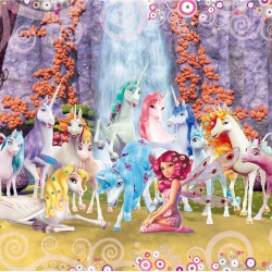 Mia si unicornii - fototapet vlies