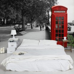 Telefonul rosu londonez - fototapet vlies