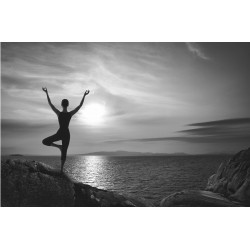 Yoga alb-negru - fototapet vlies
