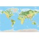 Harta fizică a lumii - fototapet vlies