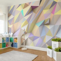 Fototapet triunghiuri geometrice pastelate în 3D